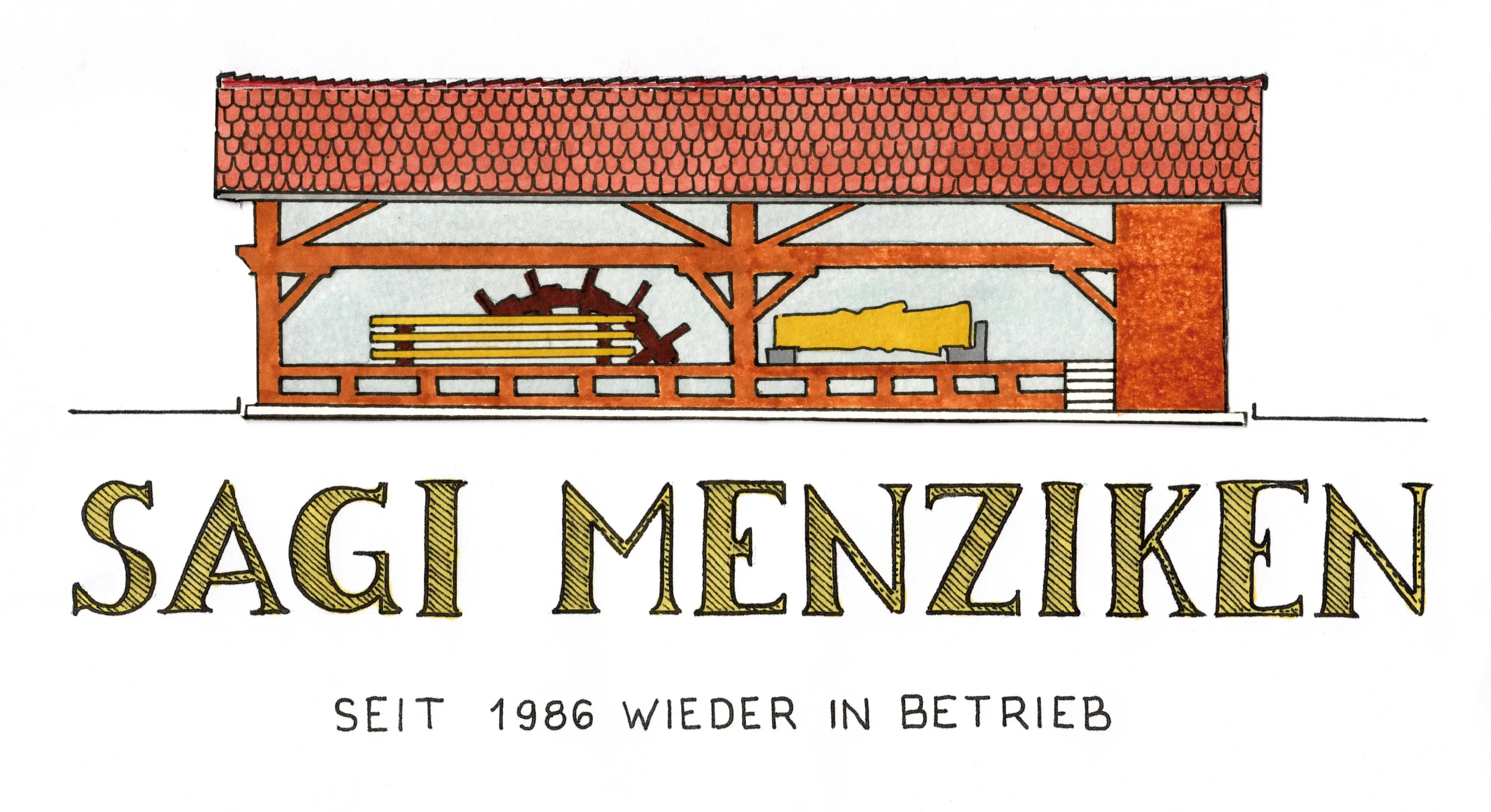 Sagi Menziken, historische Sägerei mit Wasserrad, seit 1986 wieder in Betrieb